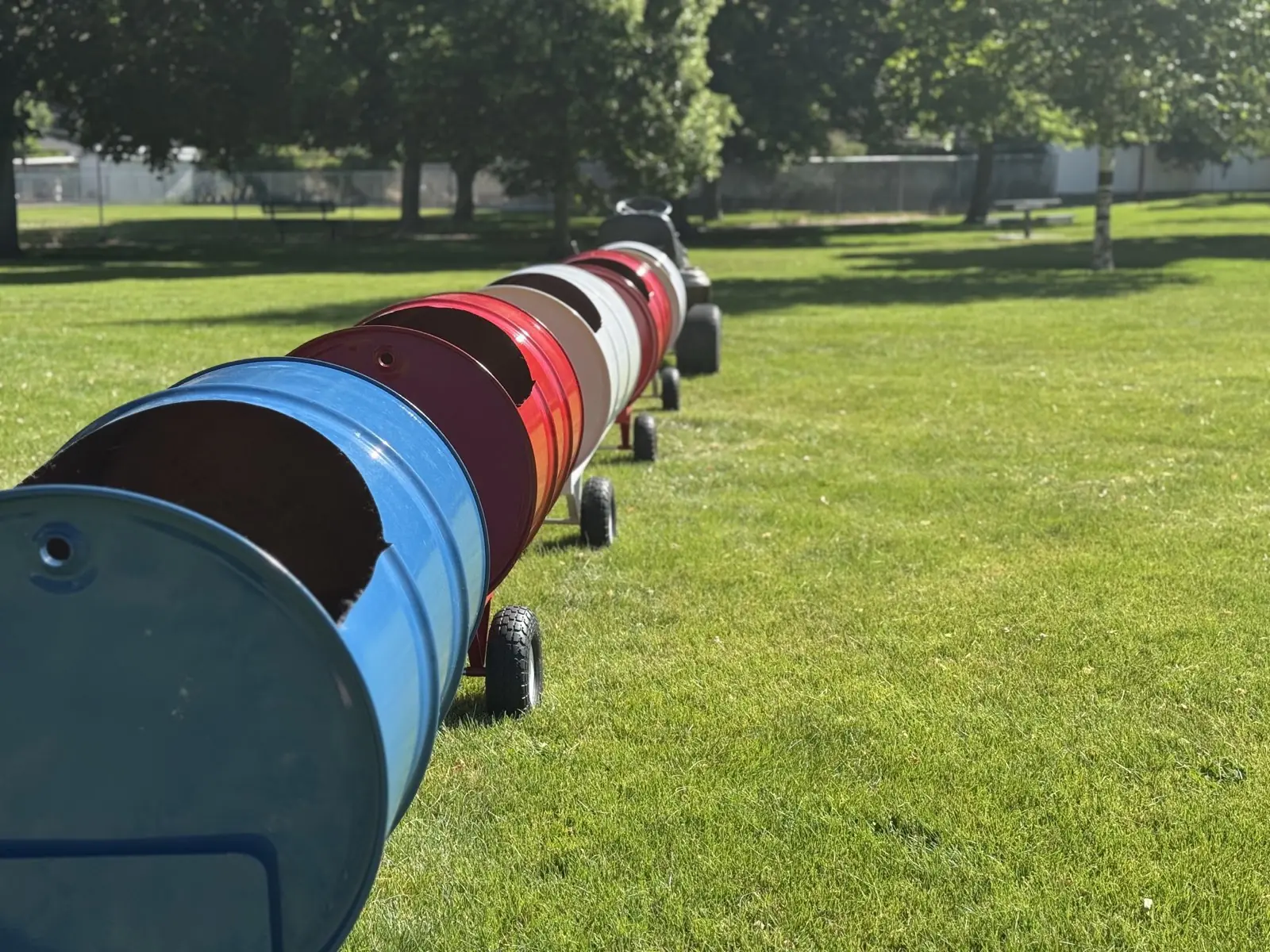 The barrel train up close